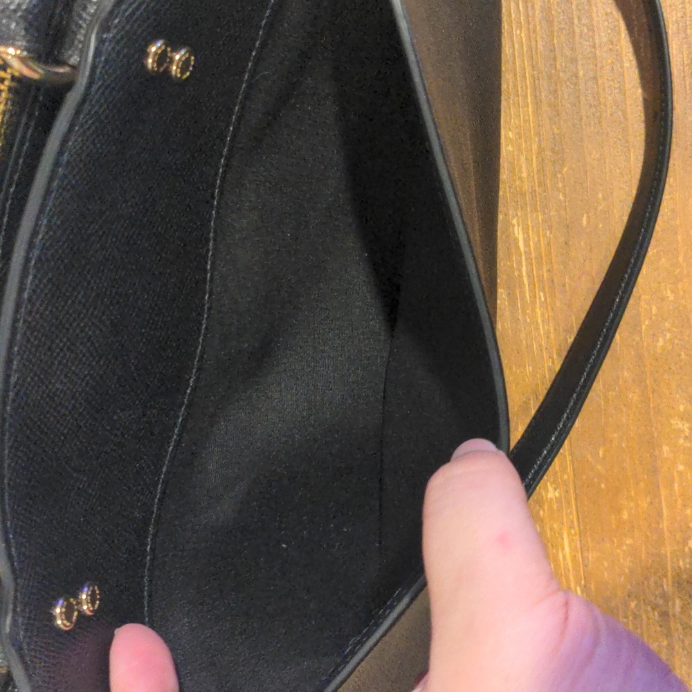 Coach Lillie Carryall Black Crossgrain Leather Satchel Crossbody Bag - Picture 11 of 13